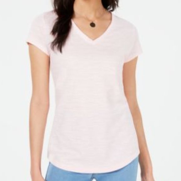 Maison Jules Tops - Striped V-Neck T-Shirt